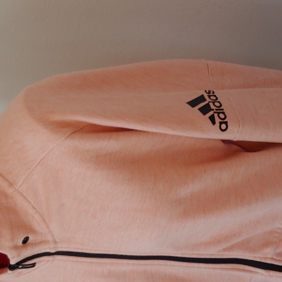 Adidas Men's Pink Full Zipper Hooded Sweatshirt Jacket size Large - Picture 5 of 17